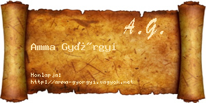 Amma Györgyi névjegykártya